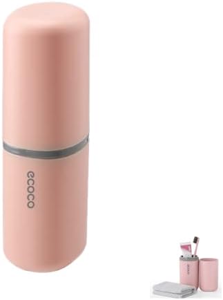 Meiyijia Ensemble de gobelets à Eau de Voyage, Porte-Brosse à Dents et Dentifrice, Convient pour Le Camping, Les Voyages, Les Voyages d'affaires, Rose