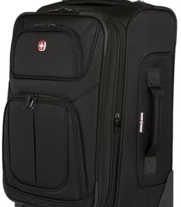 Valise souple extensible SwissGear Sion, noire, taille moyenne (25 pouces)