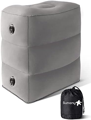 Sunany Repose-Pieds Gonflable pour Voyage, Coussins réglables en Hauteur, Accessoire de Voyage Polyvalent pour Enfants pour Dormir et Repose-Pieds adapté pour Le Bureau, la Maison et Les Voyages