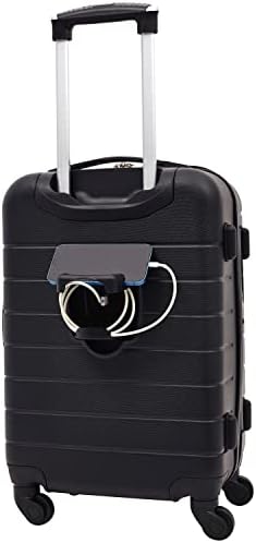 Ensemble de bagages intelligents Wrangler avec porte-gobelet, port USB et support pour téléphone, noir, 2 pièces – Image 5