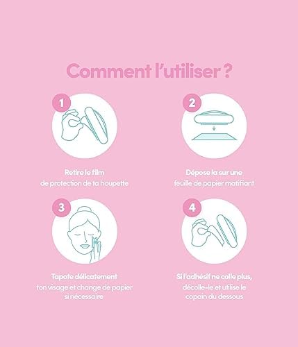 Merci Handy - Papier Matifiant Visage - 50 feuilles + 1 miroir + 1 houppette - Convient à tous types de peaux - Vegan – Image 4