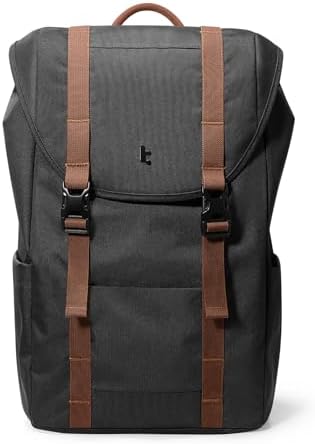 tomtoc VintPack Sac à dos pour Laptop, 22 Litres Sacs à dos pour Voyages, Travel, Loisirs, Jours, Outdoor, Vintage Imperméable Femmes Hommes Sacs à dos Convient à l'ordinateur portable 15,6 Pouces