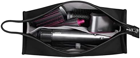 HENGSI Sac de Rangement Voyage pour Dyson Airwrap/Supersonic Seche Cheveux et Accessoires (Imperméable Cuir-Noir)