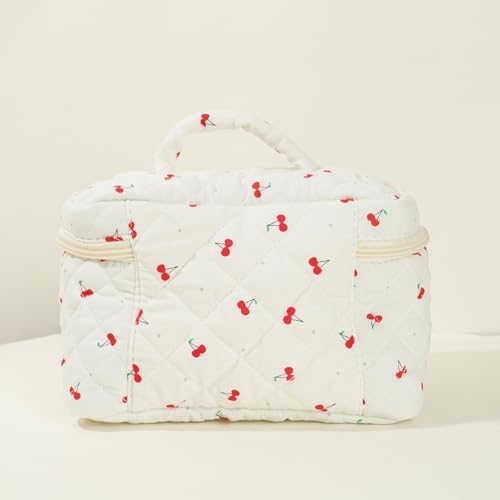 Starnearby Lot de 3 Trousse de Toilette Matelassée Femme en Coton Doux, Trousse de Maquillage Fleurie, Pochette de Rangement Maquillage, Trousse de Beauté, Trousse Cosmétique Voyage – Image 6