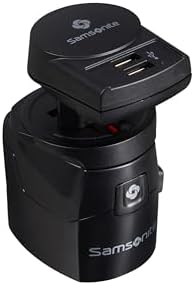 Samsonite Travel Accessoires - World Adapter Pro 3 -P + USB, Noir (Noir)