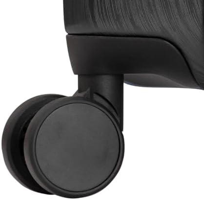 Valise de voyage rigide et robuste en polycarbonate Boren de U.S. Traveler, avec 8 roulettes pivotantes et poignée en aluminium, noire, format cabine (grande capacité : 76 cm). – Image 7