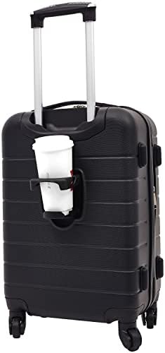 Ensemble de bagages intelligents Wrangler avec porte-gobelet, port USB et support pour téléphone, noir, 2 pièces – Image 4