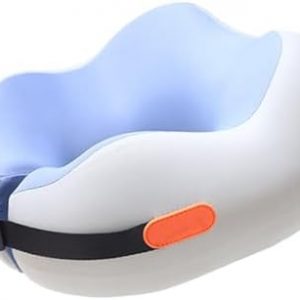 Oreiller de voyage ergonomique Générique, 25 x 23 x 12,5 cm, lavable, respirant, accessoire de voyage pour voiture, maison, école (bleu clair)