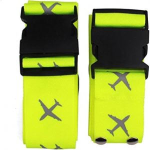 Bansga Sangle de Bagage，Luggage Strap Suitcase Belts Travel Accessories 2-Pack(Green)