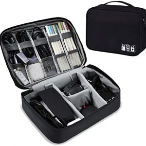 AiQInu Sac Câble Multifonctionnel Sac de Voyage Universel Électronique Cable Management Cubes pour Tablette, Disque Dur Externe, Chargeur, Adaptateurs, Cartes Mémoire, Câbles USB