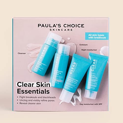 Paula's Choice Kit d’essai CLEAR Skin Essentials - Routine en 3 Étapes - Nettoyer, Exfolier & Hydrater - Élimine les Imperfections, Points Noirs & Pores Dilatés - Tous Types de Peaux - Format Voyage – Image 2