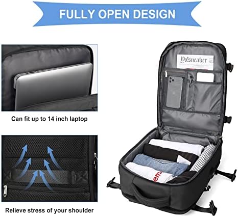 SZLX Sac à Dos Voyage Cabine Avion 45x36x20 pour Easyjet 30L Bagage Cabine Grande sous Siège Bagage à Main 45x36x20 Femme Sac à Dos Homme Travail Imperméable pour Ordinateur Portable 15,6 Pouces – Image 4