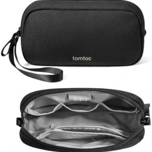 tomtoc Sac de Rangement Câble, Sac Câbles pour Accessoires, Tech Pouch, Pochette Cable, Sac Organisateur de Câbles Portable pour bloc d'alimentation de Powerbank, Téléphone Portable, Objets Quotidiens