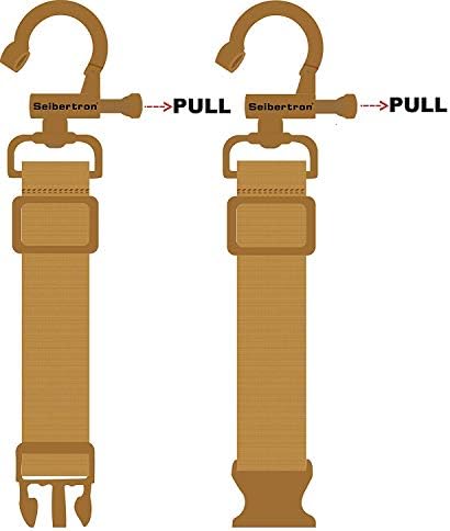 Sangles de bagage utilitaires réglables Seibertron, accessoires de sac de voyage conçus pour le sac à dos Falcon Molle, adaptés aux valises de grande ou petite taille, avec boucle à dégagement rapide, noir – Image 3