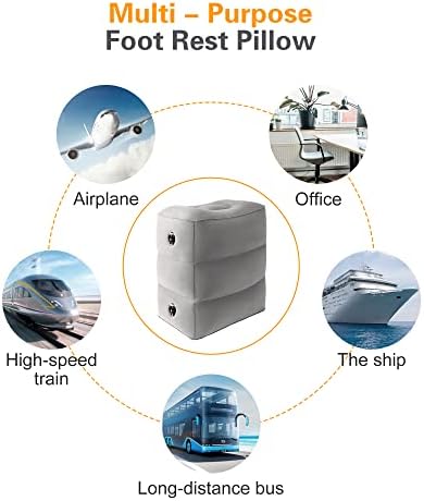 Sunany Repose-Pieds Gonflable pour Voyage, Coussins réglables en Hauteur, Accessoire de Voyage Polyvalent pour Enfants pour Dormir et Repose-Pieds adapté pour Le Bureau, la Maison et Les Voyages – Image 8