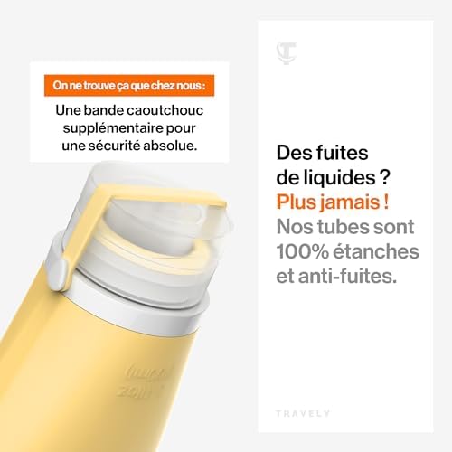 Travely flacon voyage silicone 100ml - 4 Pièces Contenant Voyage - format voyage, recipient voyage, bouteille de voyage, travel bottles, travel essentials – Image 3