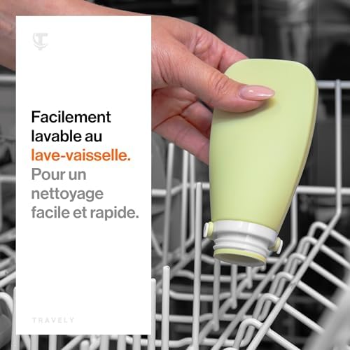 Travely flacon voyage silicone 100ml - 4 Pièces Contenant Voyage - format voyage, recipient voyage, bouteille de voyage, travel bottles, travel essentials – Image 7