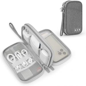 Anywest Double Couche Sac de Rangement Câble, Électronique Pochette Câble de Voyage, Tech Pouch de USB Câbles, Chargeur, Carte SD