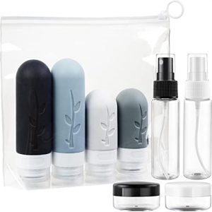 Romon Flacons de Voyage, 8 Pièces Bouteille de Voyage Silicone, Liquide Bouteille Contenant rechargeables pour Cosmétiques Shampooings Lotion Crème, sans BPA