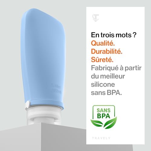 Travely flacon voyage silicone 100ml - 4 Pièces Contenant Voyage - format voyage, recipient voyage, bouteille de voyage, travel bottles, travel essentials – Image 6