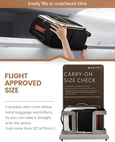 Valise cabine LOVEVOOK 22x14x9, approuvée par les compagnies aériennes, valise souple de 20 pouces avec roulettes, valise cabine légère à roulettes avec serrure TSA, bagage de grande capacité résistant à l'eau pour les voyages – Image 5