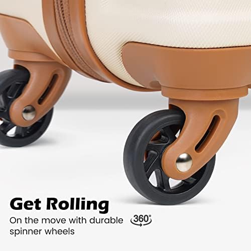 Ensemble de valises Coolife 3 pièces, valises rigides avec serrure TSA et roulettes pivotantes (blanc, S (50,8 cm)) – Image 6