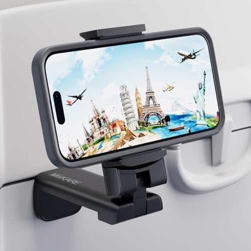 MiiKARE Support Universel pour Téléphone Portable Réglable en C avec Support en Caoutchouc Durable Rotatif à 360° pour Téléphone Portable, Prise en Main Sécurisée sur Bureau, Lit, Voyage