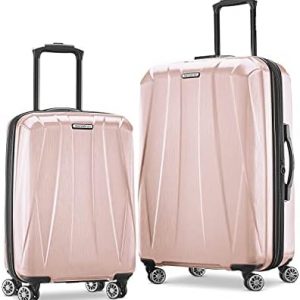 Valise rigide extensible Samsonite Centric 2 avec roulettes pivotantes, rose fleuri, lot de 2 (20/24)