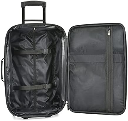 Valise cabine légère U.S. Traveler Rio, 50 cm, souple, extensible, durable, pour affaires et voyage, bleue, lot – Image 8