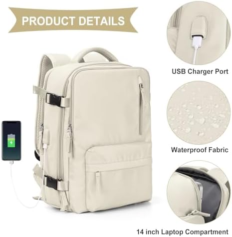 SZLX Sac a Dos Voyage Cabine Avion Bagage Cabine 40x20x25 pour Ryanair Sac Valise Cabine Ryanair 40x20x25 Femme Bagage à Main sous Le Siège Sac à Dos Homme pour Ordinateur Portable 14 Pouces – Image 5