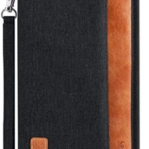 Looxmeer Pochette Passeport Portefeuille Passeport Porte-Passeport Organisateur de Voyage Familial avec Blocage RFID Porte-Document Pochette pour Billet d'avion Voyage Accessoires, Noir