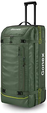 Sac de voyage à roulettes Gonex, grand format, hydrofuge, 100 L, 84 cm, vert olive