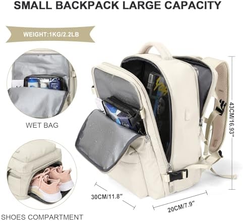 SZLX Sac a Dos Voyage Cabine Avion Bagage Cabine 40x20x25 pour Ryanair Sac Valise Cabine Ryanair 40x20x25 Femme Bagage à Main sous Le Siège Sac à Dos Homme pour Ordinateur Portable 14 Pouces – Image 4