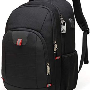 Antivol Sac à Dos Ordinateur Portable 17.3 Pouces Homme Imperméable Grande Capacité Sac à Dos de Voyage d'affaires avec Chargement USB Loisirs Collège