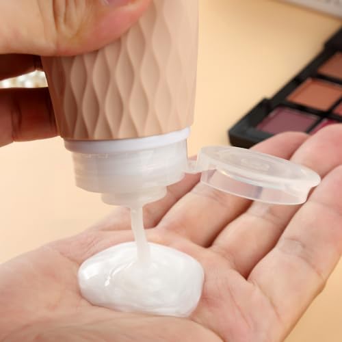 Gemice Flacons de Voyage en Silicone 90 ml, 4 Pack Flacons de Voyage à Remplir, Etanches, Flacons Cosmétiques à Remplir de Voyage, Récipient, Sans BPA, Approuvé par la FDA, Pour Remplir de Lotion – Image 4