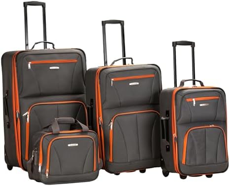 Ensemble de valises souples Rockland Journey, extensibles, anthracite, 4 pièces (14/19/24/28)