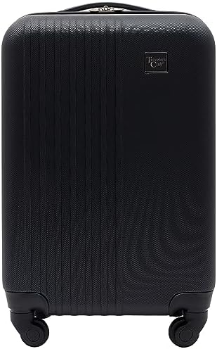 Valise rigide à roulettes Cosmo de Travelers Club, noire, capacité de 50 cm