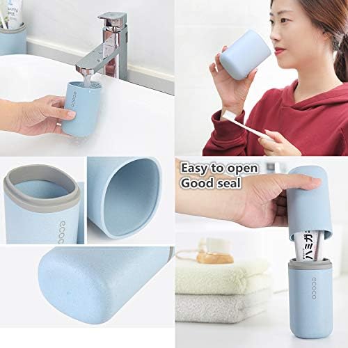 Meiyijia Ensemble de gobelets à Eau de Voyage, Porte-Brosse à Dents et Dentifrice, Convient pour Le Camping, Les Voyages, Les Voyages d'affaires, Rose – Image 7