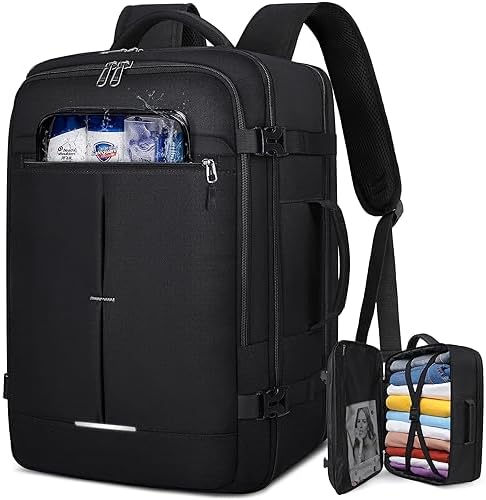 Lubardy Sac à Dos Cabine Avion Sac à Dos de Voyage Homme Imperméable Sac à Dos Bagage à Main Grand Sac à Dos pour Ordinateur Portable 17,3 Pouces 40L