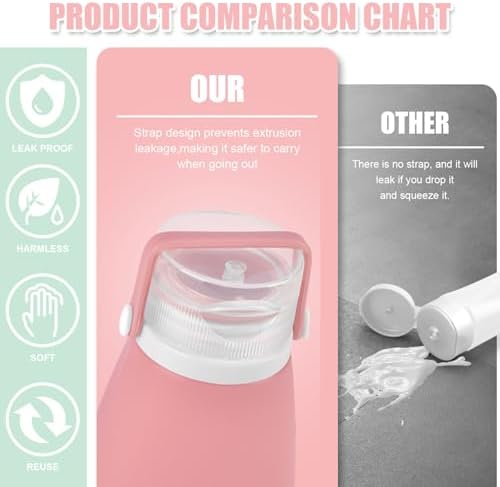 18 Pièces de Flacon Voyage, des Kit Voyage Produit Toilette Approuvés pour l'Aviation, Adaptés pour Le Shampooing, la Lotion, Le Revitalisant, Le Gel Douche, avec Trousse de Toilette Femme – Image 5