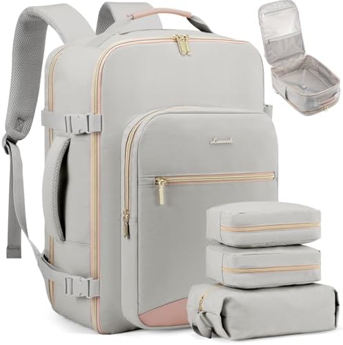 LOVEVOOK Sac à Dos de Voyage Femme, Sac a Dos Voyage Cabine Avion Bagage Backpack Travel Ryanair, Imperméable Sac Ordinateur Portable Sac a Dos Valise de Randonnée Affaires Travail