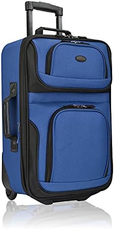 Valise cabine légère U.S. Traveler Rio, 50 cm, souple, extensible, durable, pour affaires et voyage, bleue, lot – Image 3