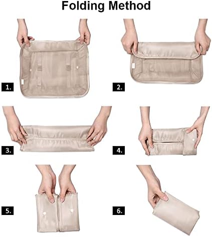 OSDUE Organisateur de Voyage, Lot de 9 Organiseurs de Bagage pour Voyage,Différents Tailles des Cubes Étanche Sacs de Voyage Rangement (Beige) – Image 3