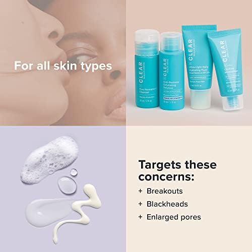 Paula's Choice Kit d’essai CLEAR Skin Essentials - Routine en 3 Étapes - Nettoyer, Exfolier & Hydrater - Élimine les Imperfections, Points Noirs & Pores Dilatés - Tous Types de Peaux - Format Voyage – Image 4