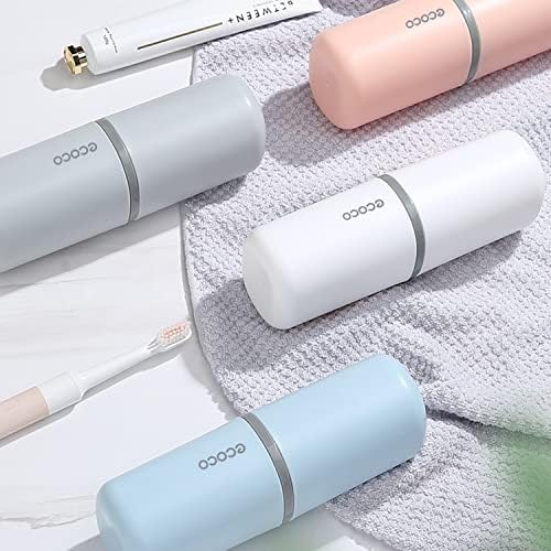 Meiyijia Ensemble de gobelets à Eau de Voyage, Porte-Brosse à Dents et Dentifrice, Convient pour Le Camping, Les Voyages, Les Voyages d'affaires, Rose – Image 2