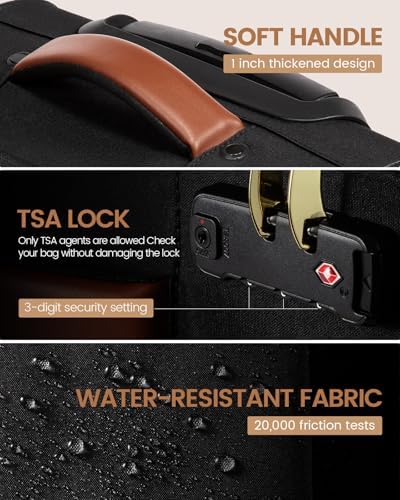 Valise cabine LOVEVOOK 22x14x9, approuvée par les compagnies aériennes, valise souple de 20 pouces avec roulettes, valise cabine légère à roulettes avec serrure TSA, bagage de grande capacité résistant à l'eau pour les voyages – Image 6
