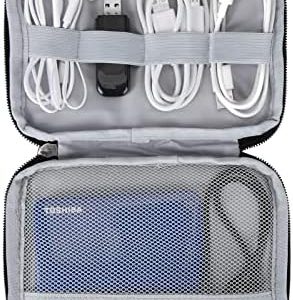 QH-Shop Sac Électronique Organiseur de Poche Câbles Étanche Portable Sac Organisateur de Câble de Voyage pour Banque d'alimentation Carte SD Disque Dur Gris