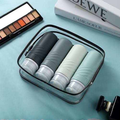 Gemice Flacons de Voyage en Silicone 90 ml, 4 Pack Flacons de Voyage à Remplir, Etanches, Flacons Cosmétiques à Remplir de Voyage, Récipient, Sans BPA, Approuvé par la FDA, Pour Remplir de Lotion – Image 6