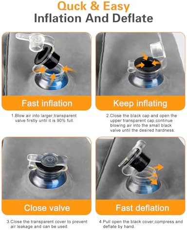 Sunany Repose-Pieds Gonflable pour Voyage, Coussins réglables en Hauteur, Accessoire de Voyage Polyvalent pour Enfants pour Dormir et Repose-Pieds adapté pour Le Bureau, la Maison et Les Voyages – Image 6