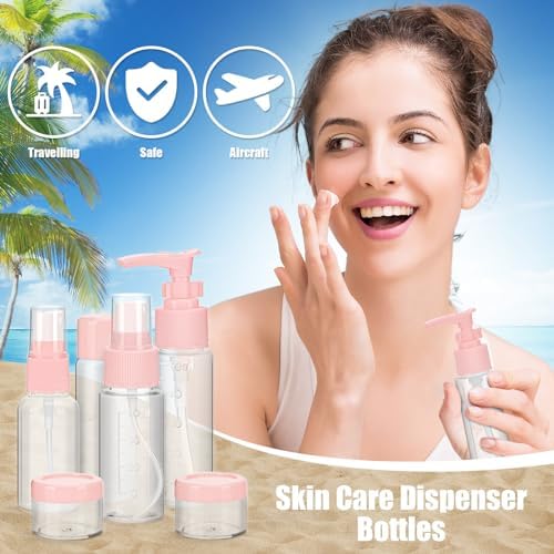 18 Pièces de Flacon Voyage, des Kit Voyage Produit Toilette Approuvés pour l'Aviation, Adaptés pour Le Shampooing, la Lotion, Le Revitalisant, Le Gel Douche, avec Trousse de Toilette Femme – Image 8
